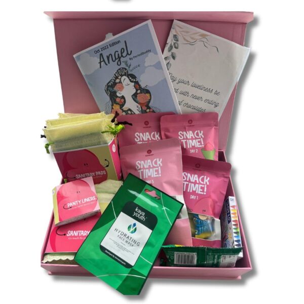 PeriodBuddy The Cheer Kit - Period Kit for Girls/Adults - Sanitary Pads, Period Hygiene, Period Foods, Pamper, Best Gift For Menstruation (Inorganic Pads)